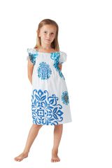 Robe d'été pour Enfant Blanche et Bleue Colorée et Ethnique Nash 279860