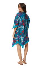 Robe de plage asymétrique chic et imprimé ethnique coloré Naomi