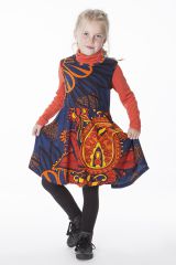 Robe enfant évasée avec un imprimé ethnique coloré 287386
