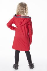 Robe enfant rouge original avec capuche et poches Nasrine 286582