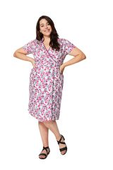 Robe femme grande taille portefeuille chic à fleurs Angie 325226