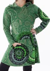 Robe fille verte effet tunique avec imprimés Myrtille 286948