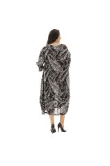 robe grande taille grise coupe ample avec col rond Onega 293544