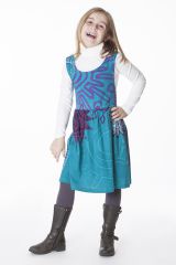 Robe imprimée ethnique pour petite fille de couleur bleu 287413