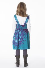 Robe imprimée ethnique pour petite fille de couleur bleu 287414