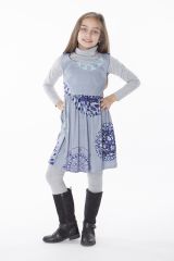 Robe imprimée ethnique pour petite fille de couleur gris clair 287423