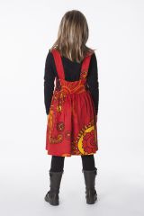 Robe imprimée ethnique pour petite fille de couleur rouge 287411