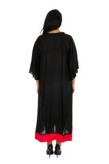 Robe longue d'été grande taille asymétrique noire Noella 321796