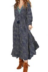 Robe longue évasée pour femme imprimé graphique Avalynn