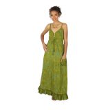 Robe longue femme couleur verte ethnique Waynia
