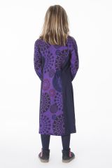 Robe longue imprimée avec détails brodés pour fille 286370