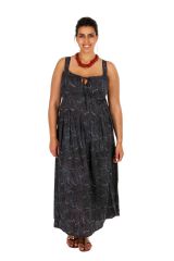 Robe longue imprimée noire femme grande taille Daisy 309361