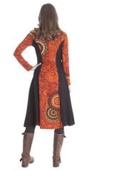 Robe longue originale à manches longues ethnique Violeta 286398