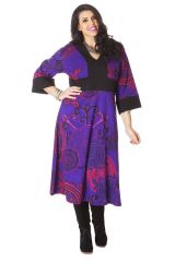 Robe longue pour femme ronde Tendance Kimono Johanna Violette 286301