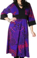 Robe longue pour femme ronde Tendance Kimono Johanna Violette 286753