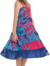 Robe longue pour Fille Rose et Bleue à bretelles Ethnique Nymphe 280410