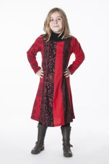 Robe mi-longue imprimée pour enfant noire et rouge 286363