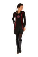 Robe noire et rouge originale pour femme Miranda 312853
