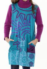 Robe originale pour petite fille de couleur turquoise 287404