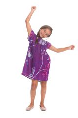 Robe pour Enfant à manches courtes Ethnique et Originale Libby Violette 279844