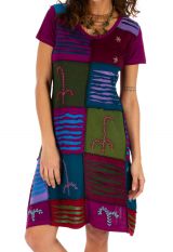 Robe pour femme à manches courtes fun et colorée Jimma rose 314220