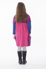 Robe rose unie avec deux poches pour enfant 287173