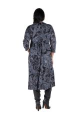 Robe tendance imprimée pour l'automne hiver grise femme Piita 300505