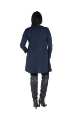 Robe tunique Bleue femme ronde à broderie fantaisie Mac 302021