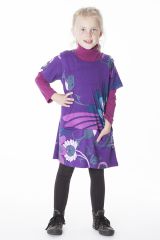 Robe violette imprimée de fleurs pour enfant 287255