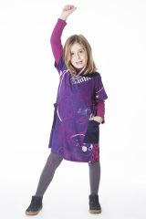 Robe violette pour enfant avec un magnifique imprimé 287270