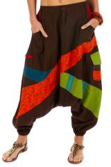 Sarouel pour femme en coton aux couleurs gaies Fayoum marron 314082
