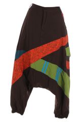 Sarouel pour femme en coton aux couleurs gaies Fayoum marron 314810