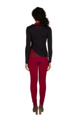 T-Shirt à manches longues Rouge féminin et fantaisie avec col en V Balbir 301466