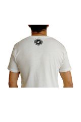 T-shirt blanc col rond et manches courtes avec imprimé original Romain 297296