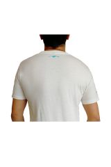 T-shirt blanc homme en coton avec logo Evolution bleu Matt 297269