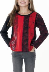 T-shirt enfant noir et rouge pour un look ethnique 287573