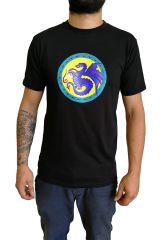 T-shirt homme en coton avec logo blue dragon noir Jessy 297241