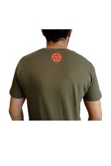 T-shirt homme en coton avec pentagramme Jake kaki 297422