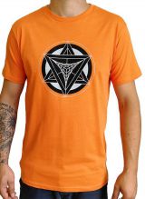 T-shirt Orange homme en coton avec logo géométrique Jake 297364