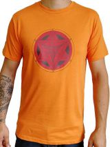 T-shirt Orange homme en coton avec logo géométrique rouge Jake 297372