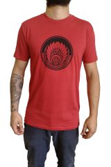 T-shirt Rouge en coton pour homme coupe droite et logo original maya James 297357