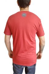 T-shirt rouge homme en coton avec logo géométrique noir Jake 297393