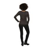 Tee-shirt femme noir imprimés à manches longues Madaoua