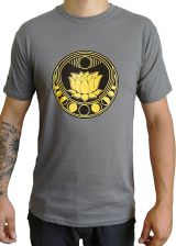 Tee-shirt Gris pour homme à tendance Zen Lotus et au col rond 297439