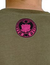 Tee-shirt pour homme Kaki/rose à tendance Zen Lotus et au col rond 297445