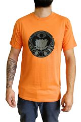 Tee-shirt pour homme Orange à tendance Zen Lotus et au col rond 297452