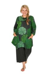 Tunique grande taille très jolie en tons verts Melissa 309843