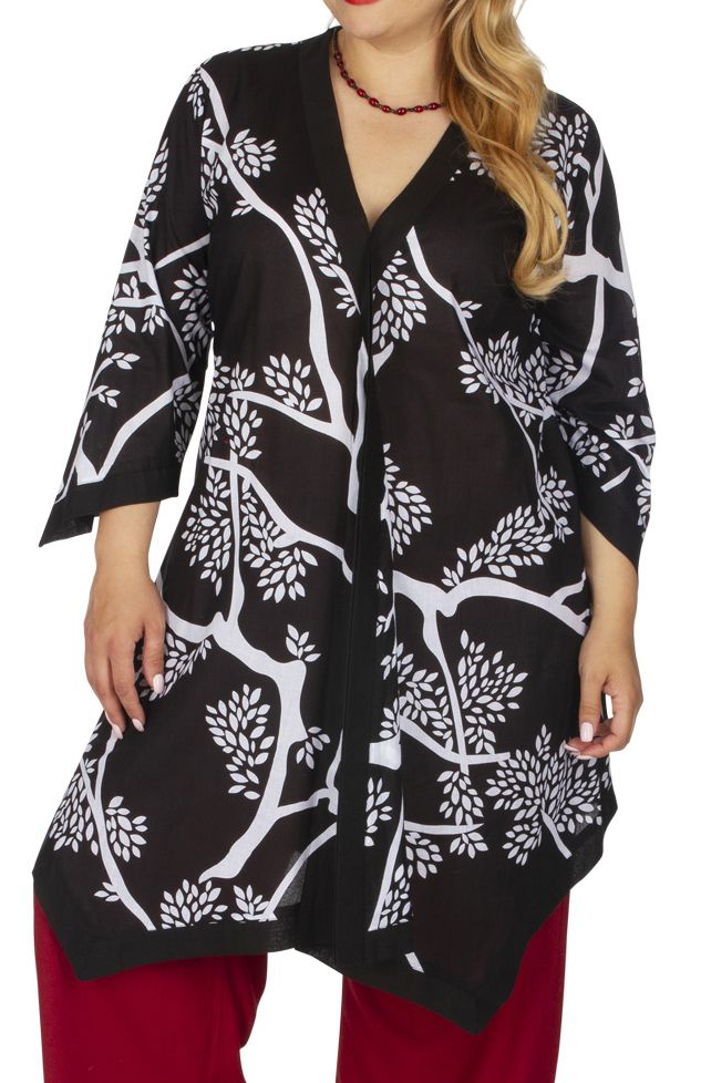 Haut femme grande taille kimono manches baggy collier tunique tops 8-26 