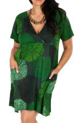 Tunique ou robe de plage verte grande taille Lyna 309680
