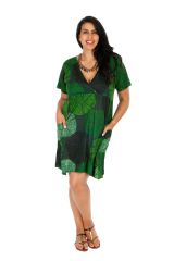 Tunique ou robe de plage verte grande taille Lyna 309681
